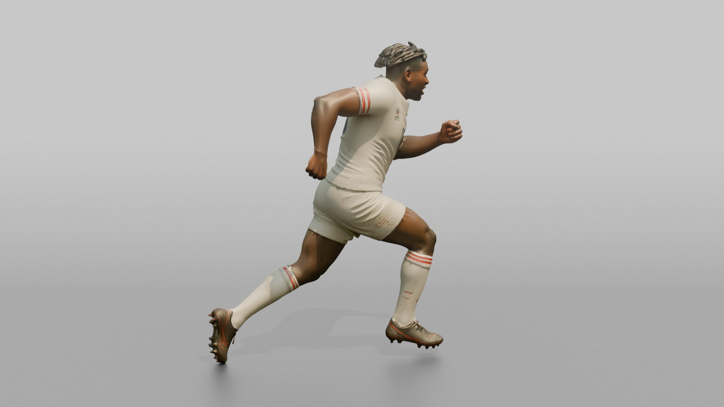 English Winger Sprinting at Full Velocity