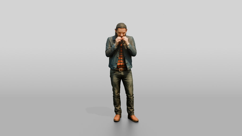 Homeless Man Playing a Harmonica