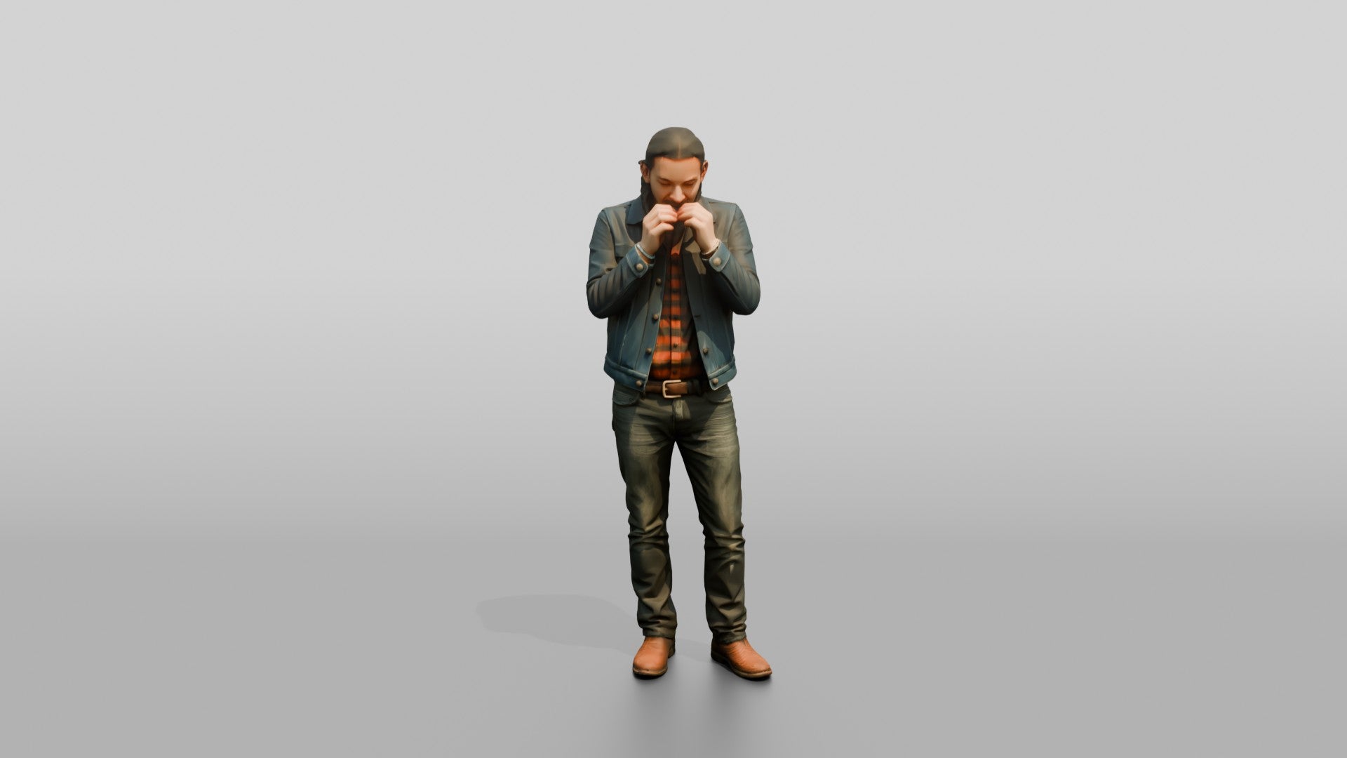 Homeless Man Playing a Harmonica