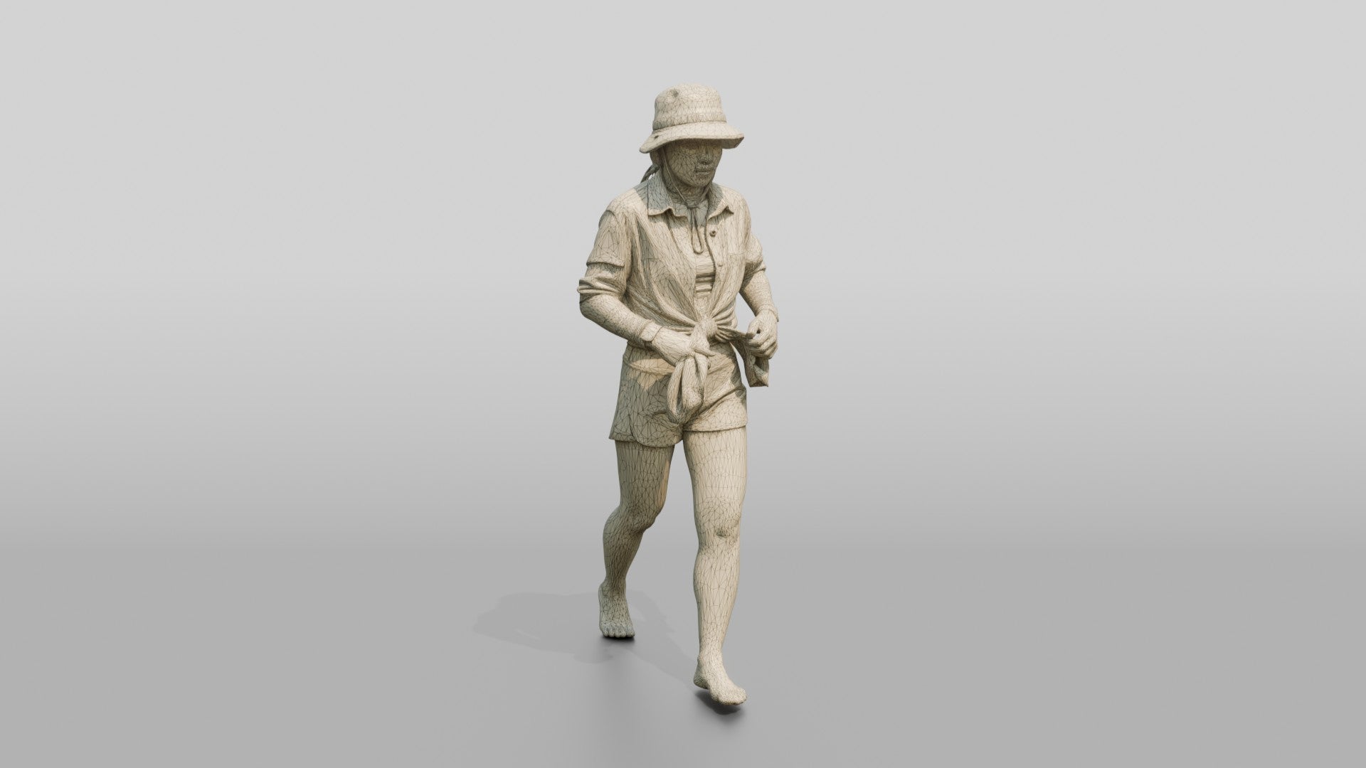 Woman Tying Linen Shirt at Waist