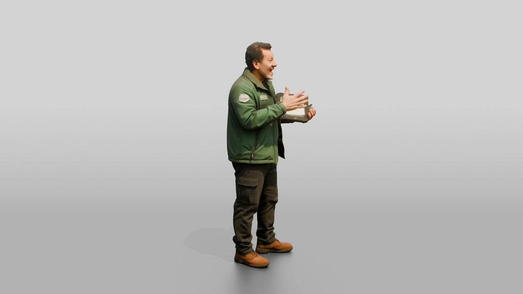 Courier Holding Tablet