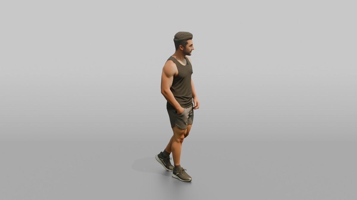 Fitness Influencer Man Standing Casually With A Slight Forward Lean - 3D character model, view 2