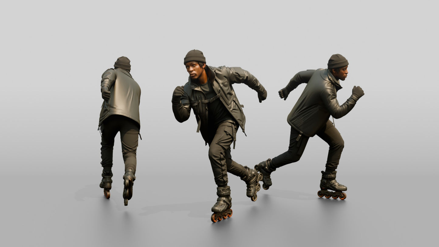 Inline Skater Man in Action