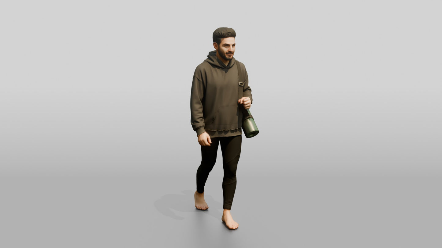 Walking Man with Yoga Mat