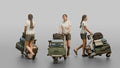 Traveler Pushing A Luggage Cart