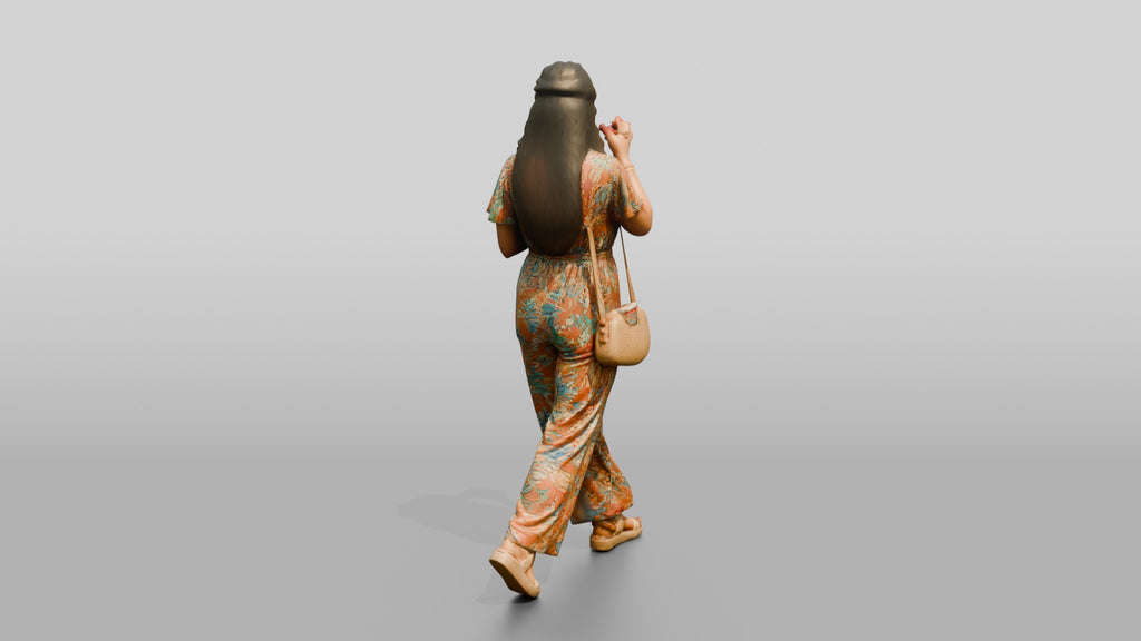 Plus-Size Young Lebanese Woman in a Summer Jumpsuit