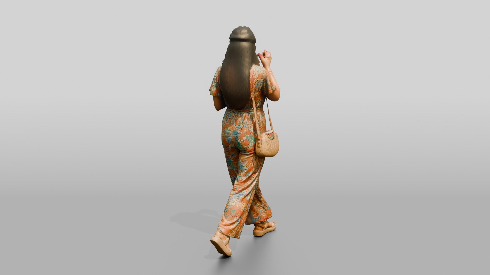 Plus-Size Young Lebanese Woman in a Summer Jumpsuit