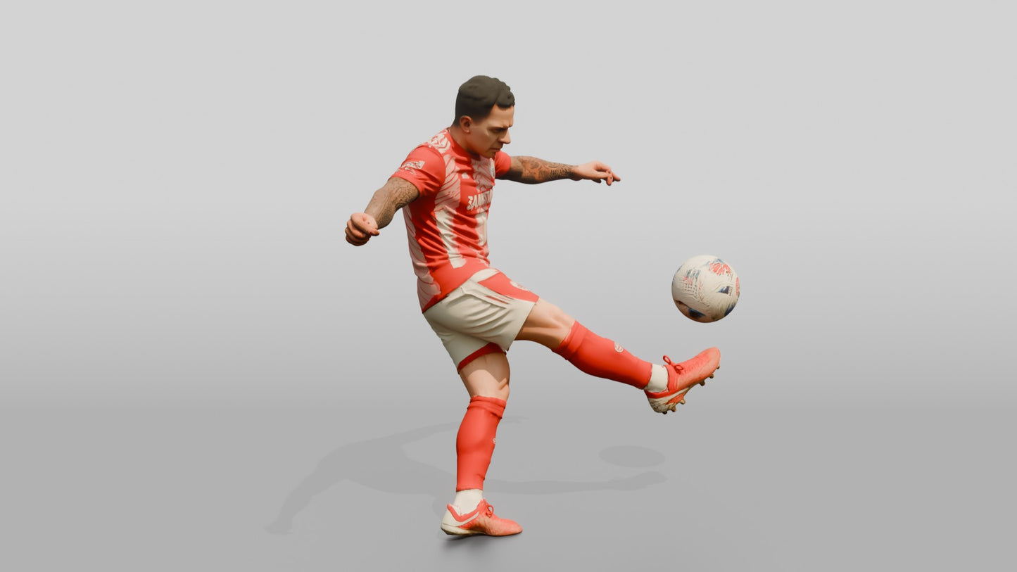 Soccer Player Bending a Free Kick
