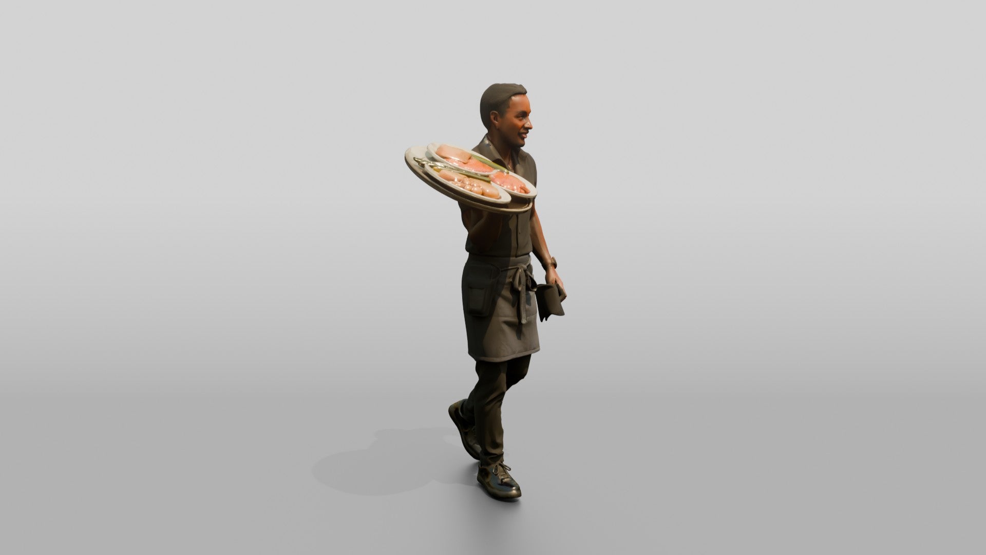 Server Balancing a Tray of Plates