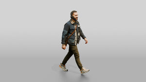 Commuter Walking with Headphones - 3D character model, view 1