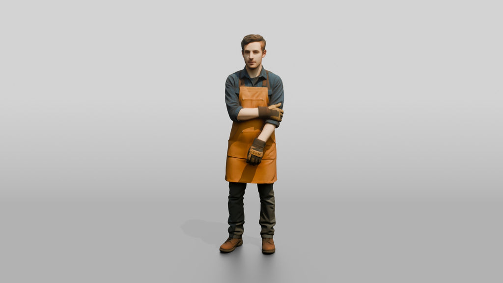 Worker in Canvas Apron
