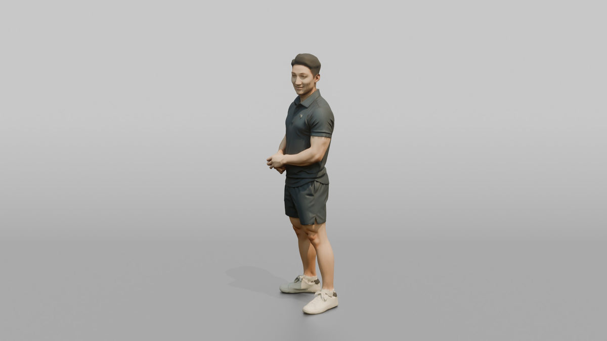 Fitness Influencer Man Standing At A Three-quarter Angle - 3D character model, view 4