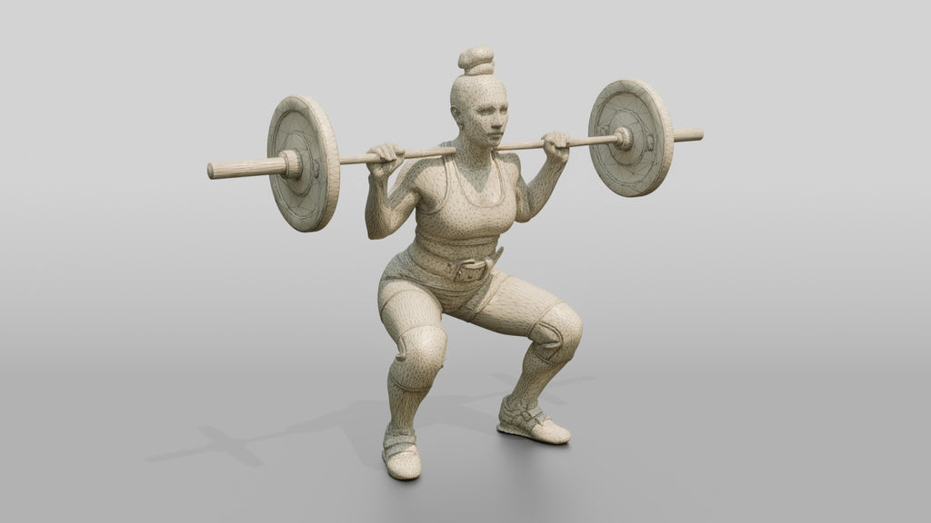 Woman in Athletic Squat Stance