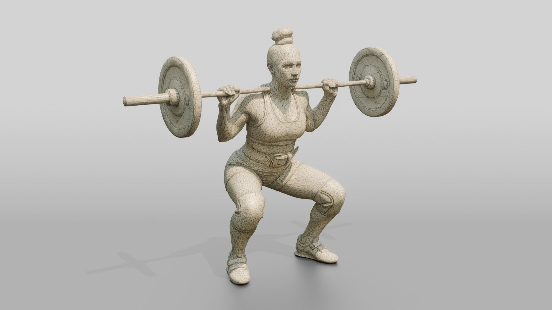 Woman in Athletic Squat Stance