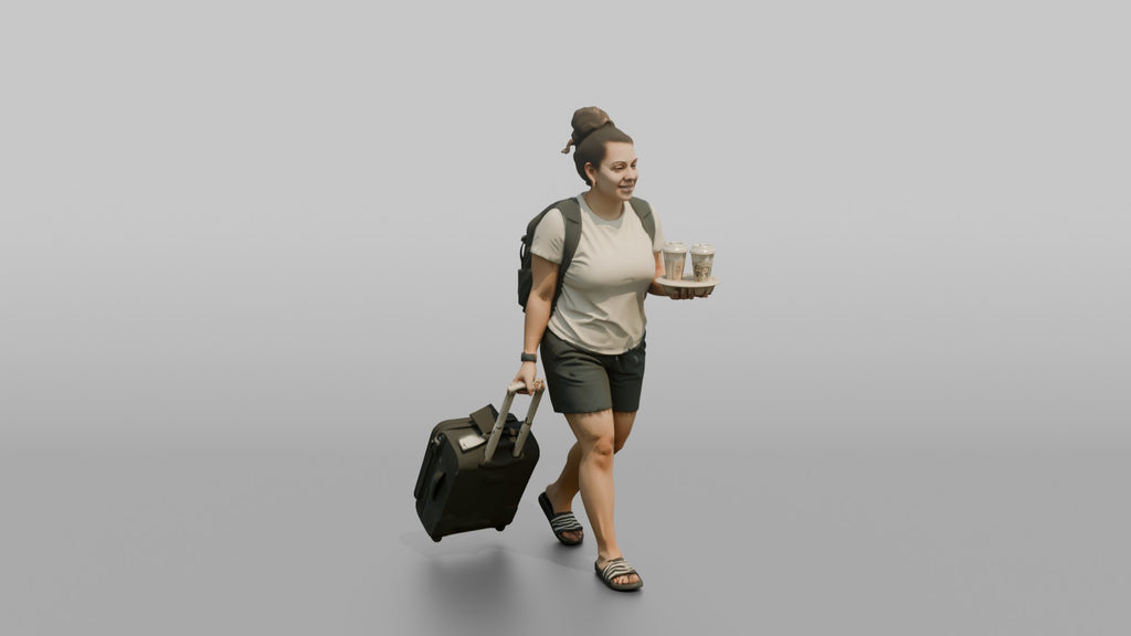 Traveler Carrying Coffee To The Gate