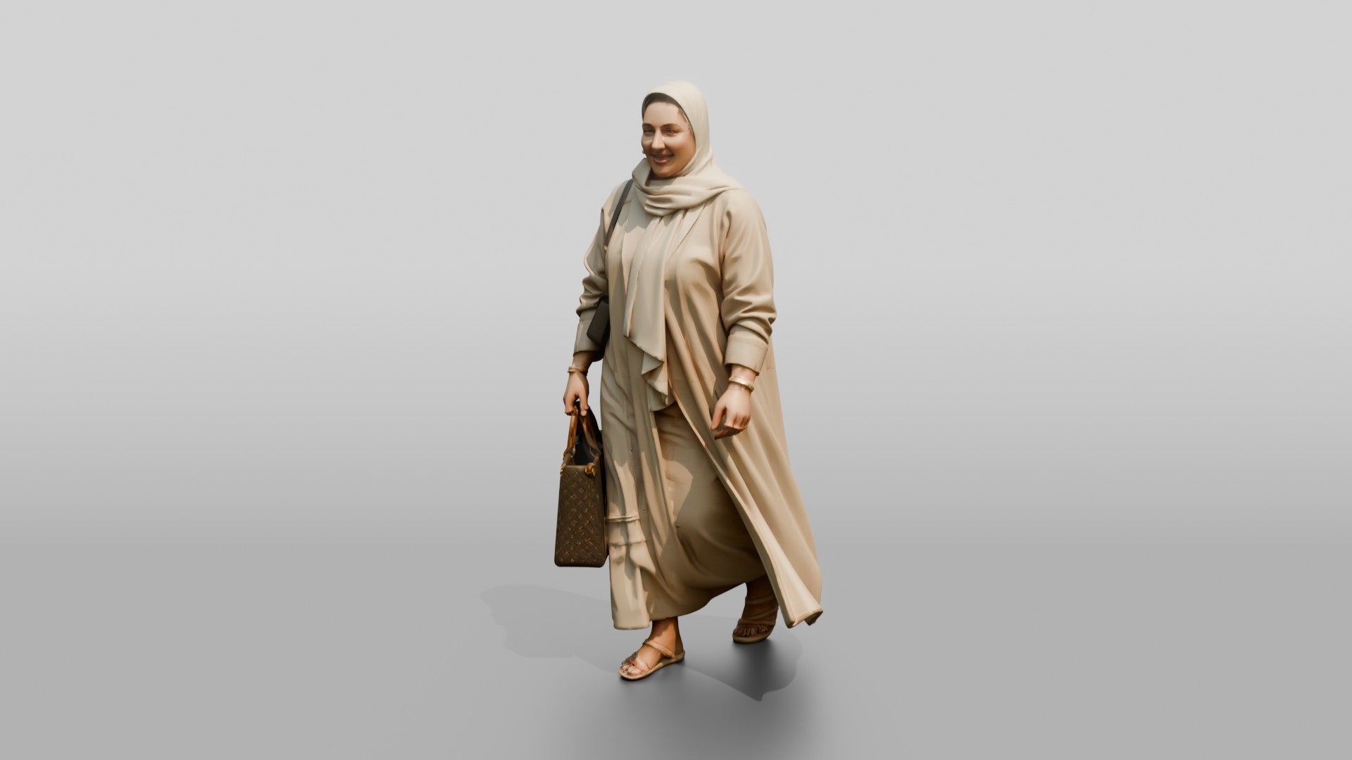 Plus-Size Young Saudi Woman in Abaya and Hijab