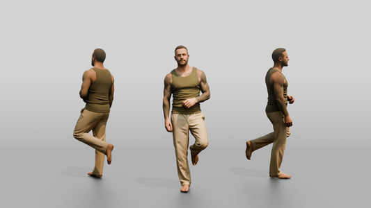 Tattooed Man Standing Casually