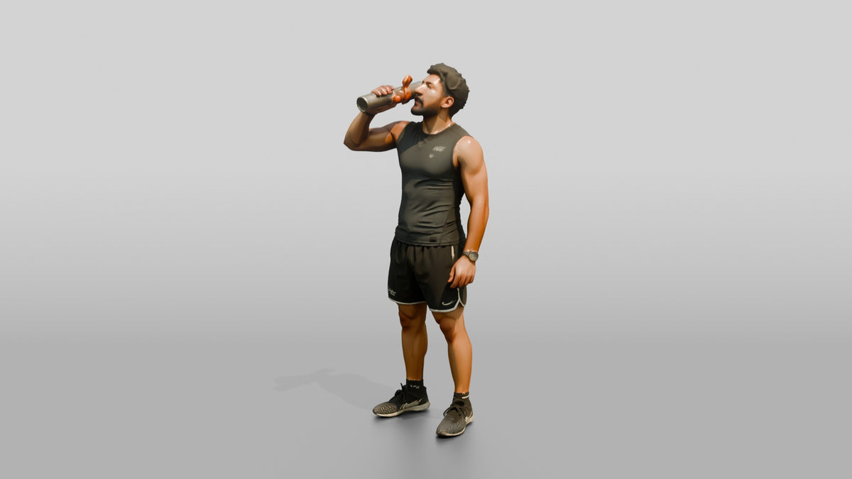 Slender Young Iraqi Man in Athletic Wear - 3D character model, view 4