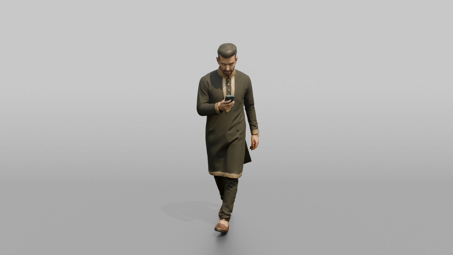 South Asian Wedding Guest Checking His Phone