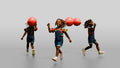 African Girl Running with a Red Balloon