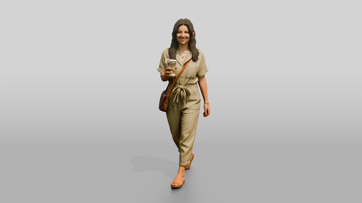 Petite Greek Woman Carrying Fresh Lemonade