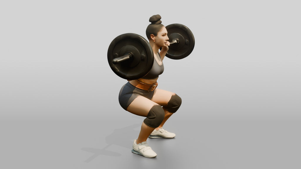 Woman in Athletic Squat Stance