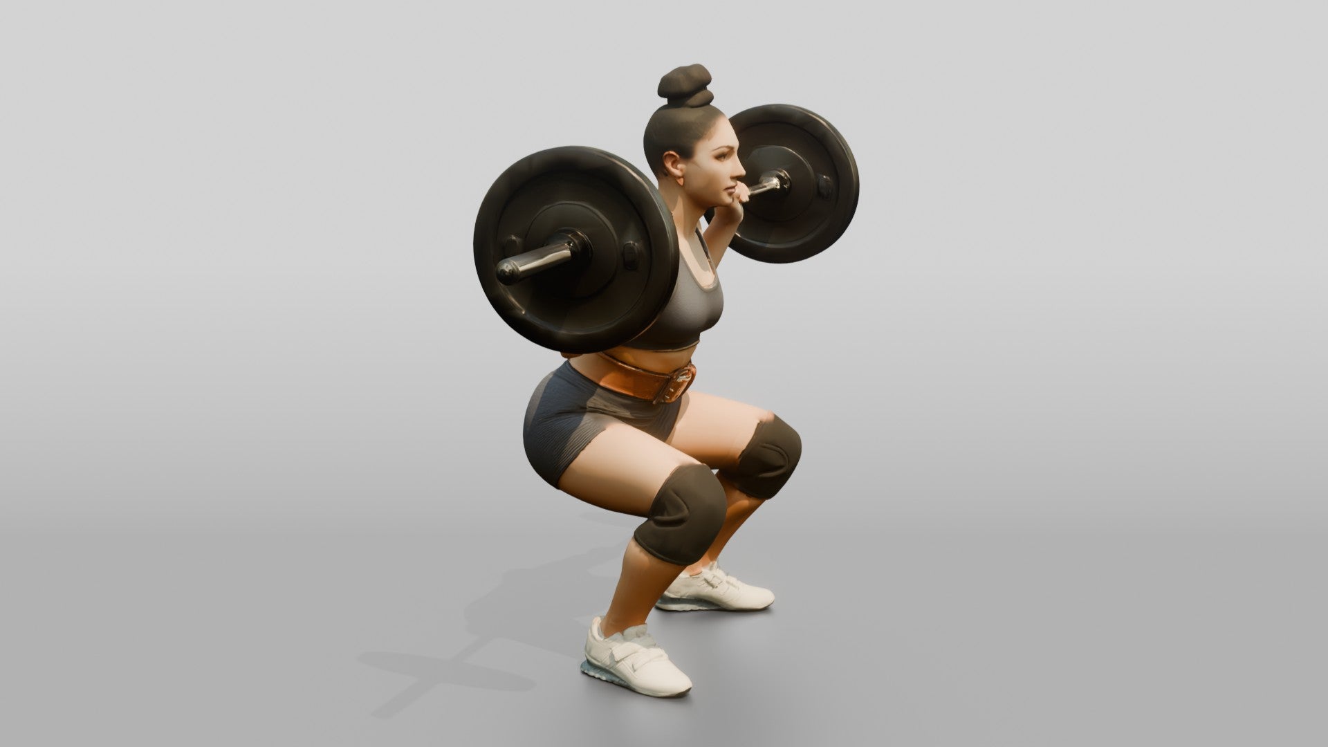 Woman in Athletic Squat Stance