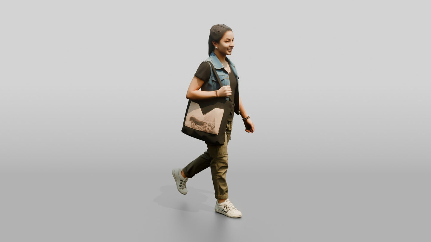 South American Female Walking
