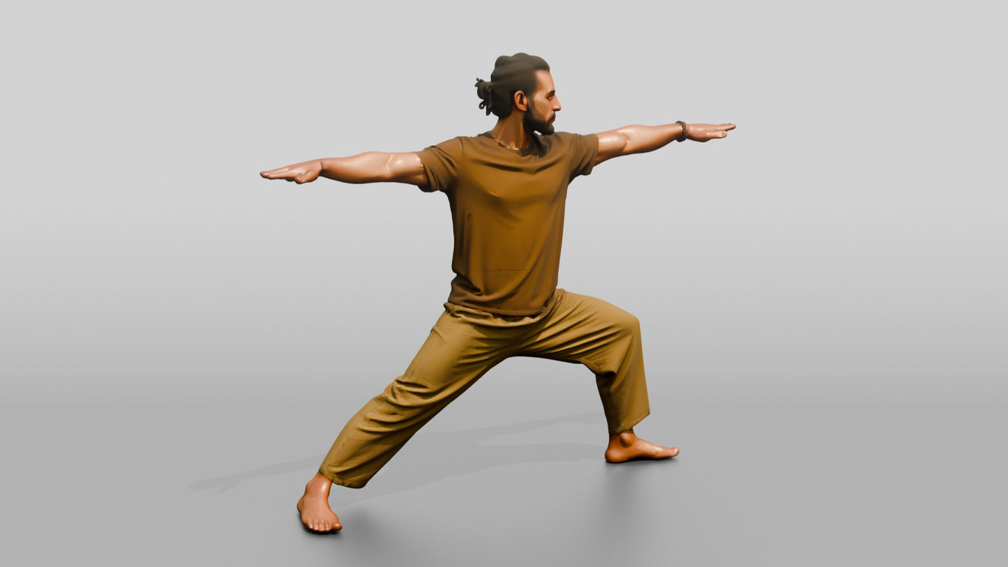 Warrior II Pose Man