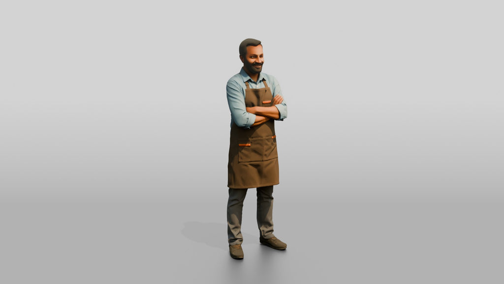 South Asian Cafe Owner in Apron