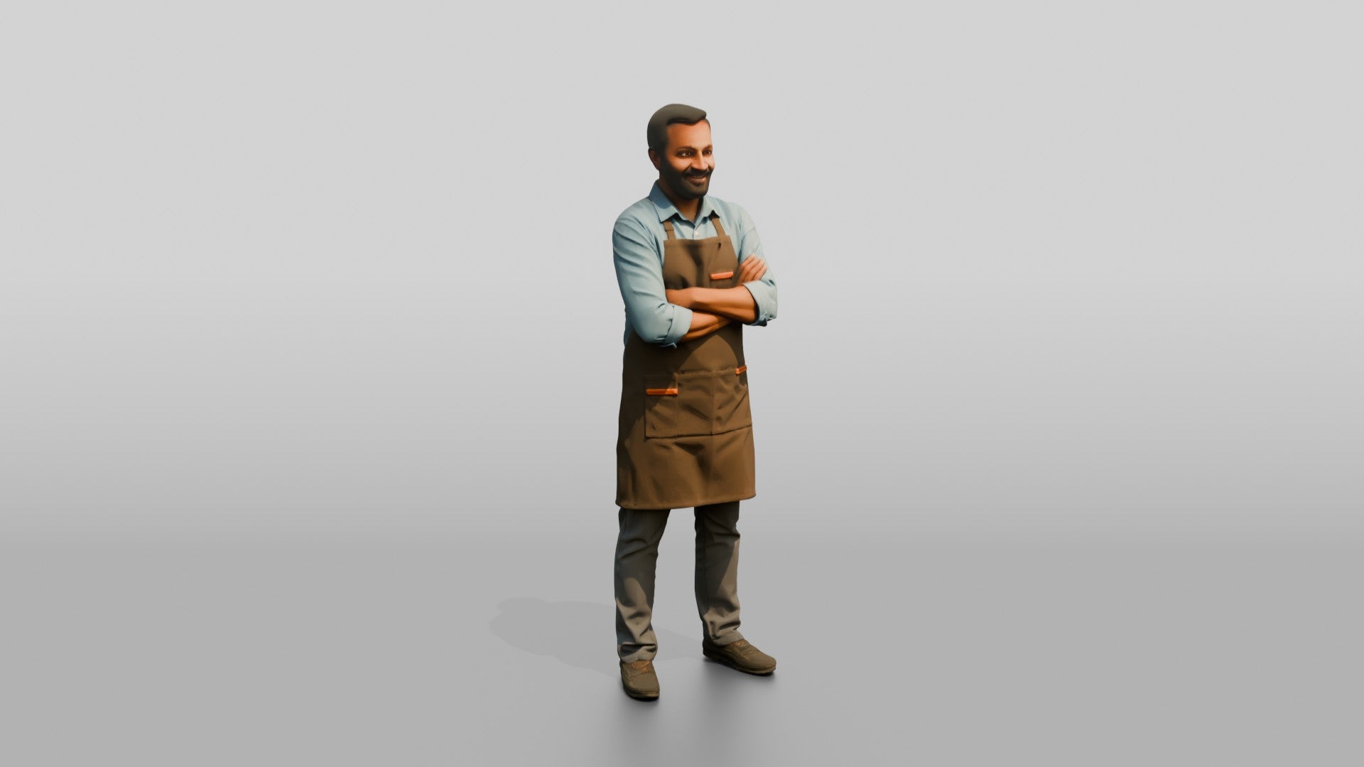 South Asian Cafe Owner in Apron