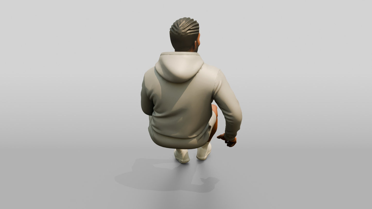 African-American Man in Fleece Athleisure Set