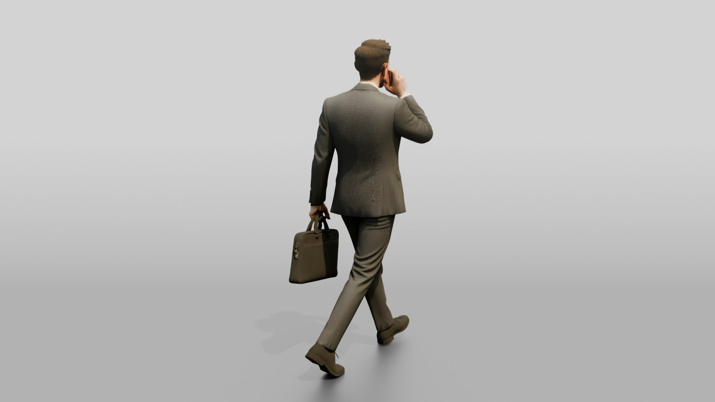 Businessman on the Phone with a Briefcase