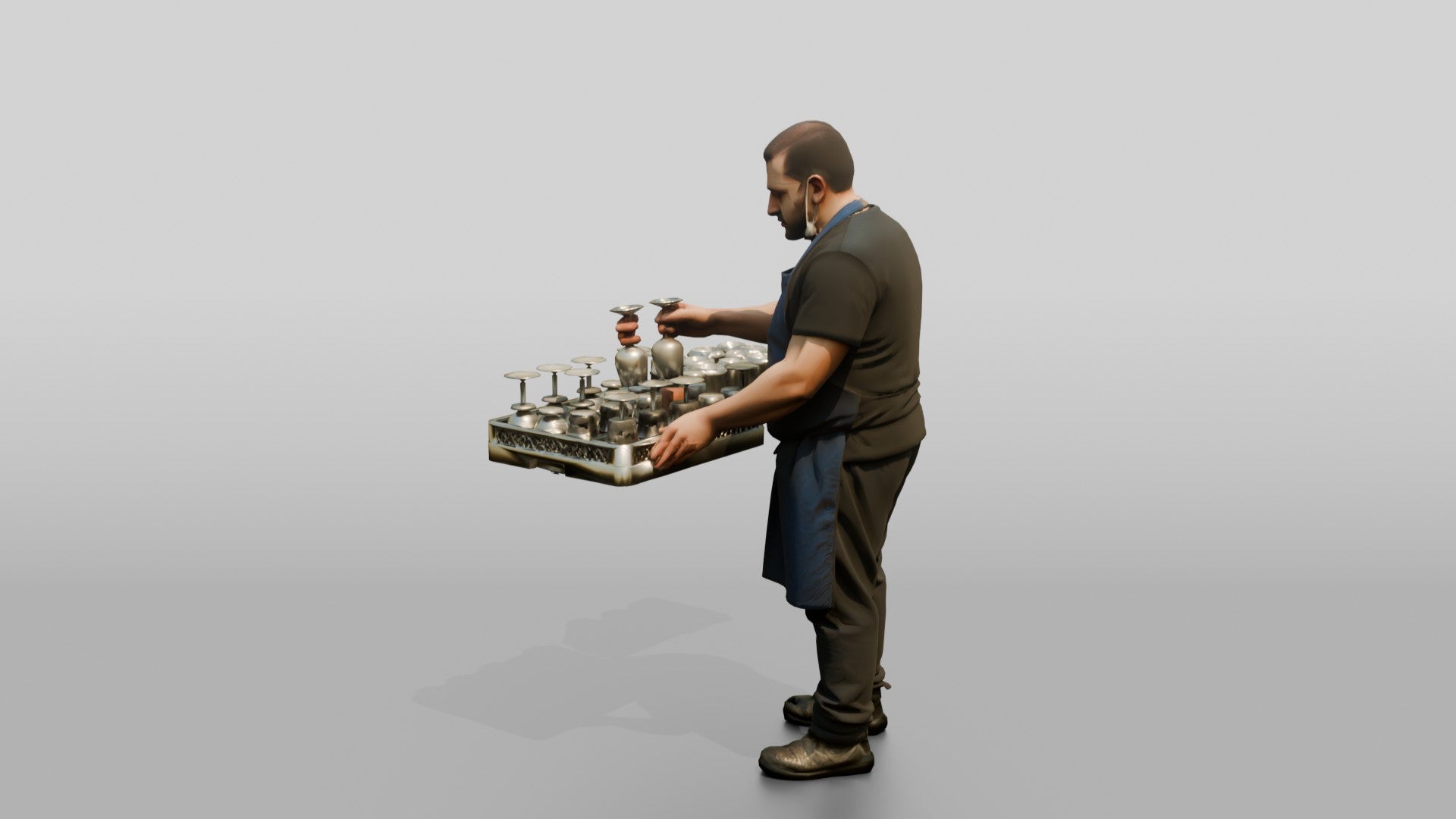 Dishwasher Loading a Glass Rack