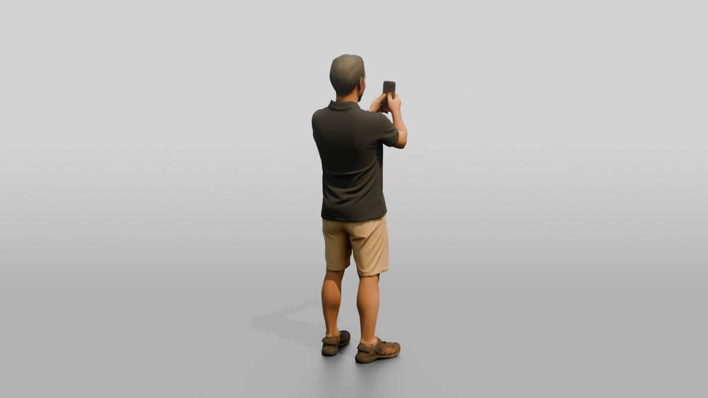 Middle-Aged Persian Man Taking a Photo in the Park