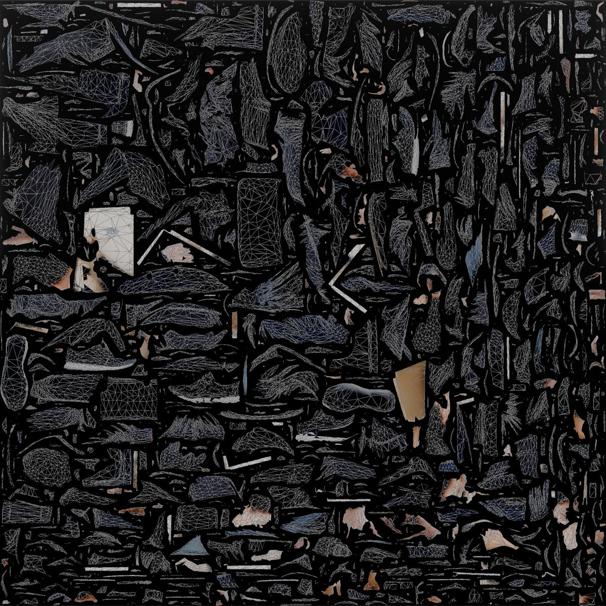 Chinese Man Sitting with Coffee - UV layout, base color map