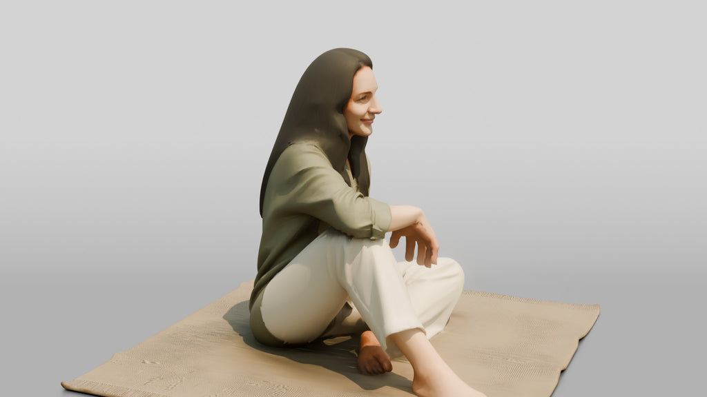 Woman Standing in Bohemian Style