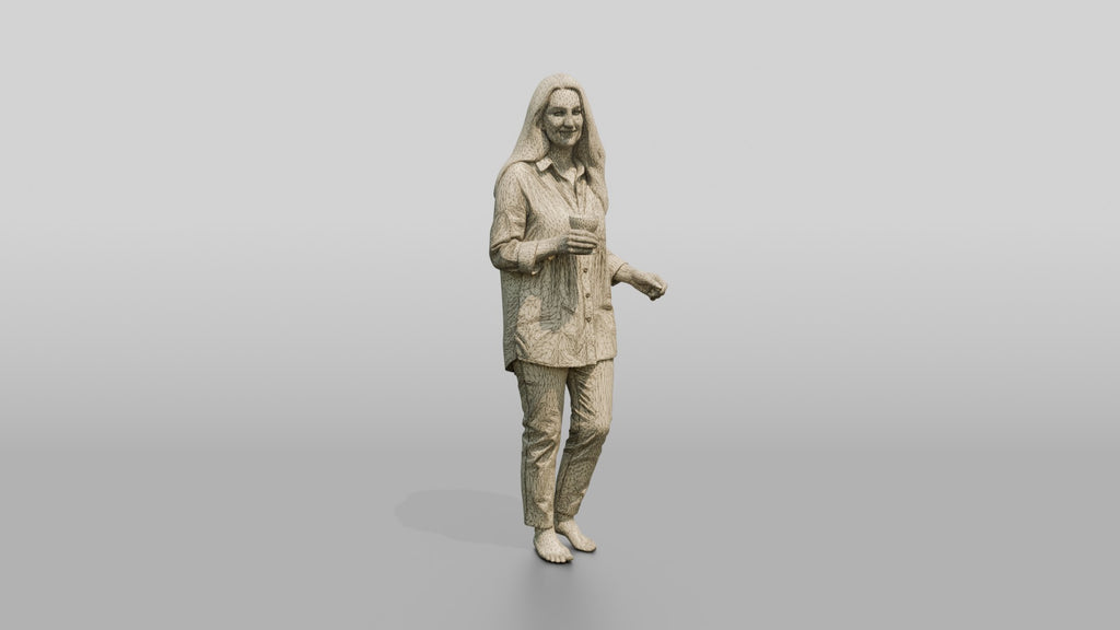 Woman Holding a Bottle in Olive