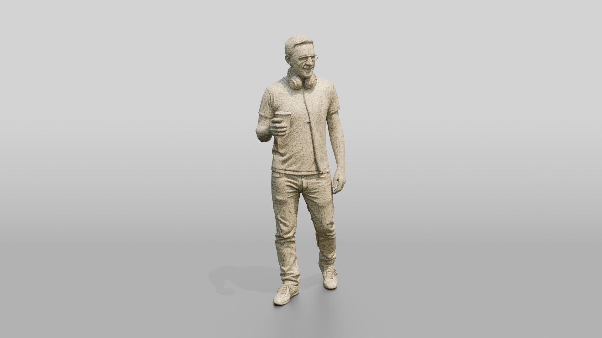 Casual Festival Man with a Drink