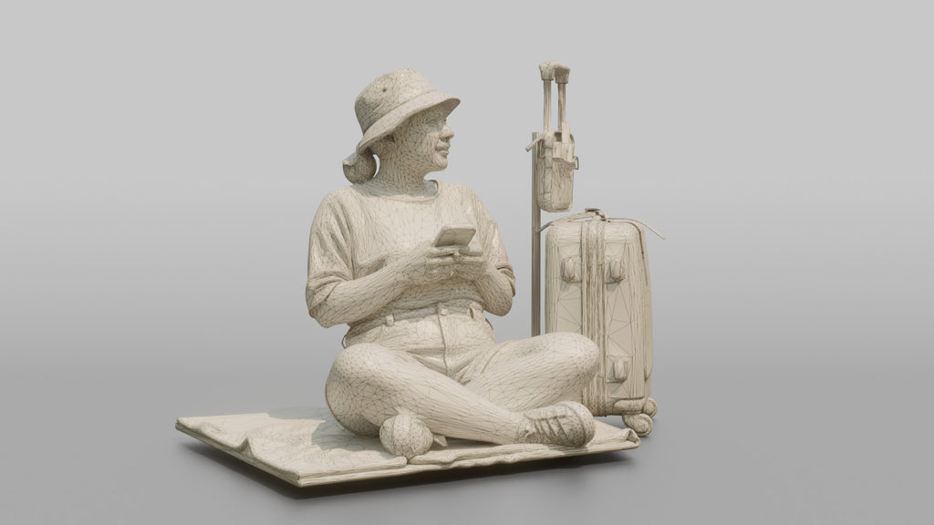 Traveler Sitting And Waiting At The Gate