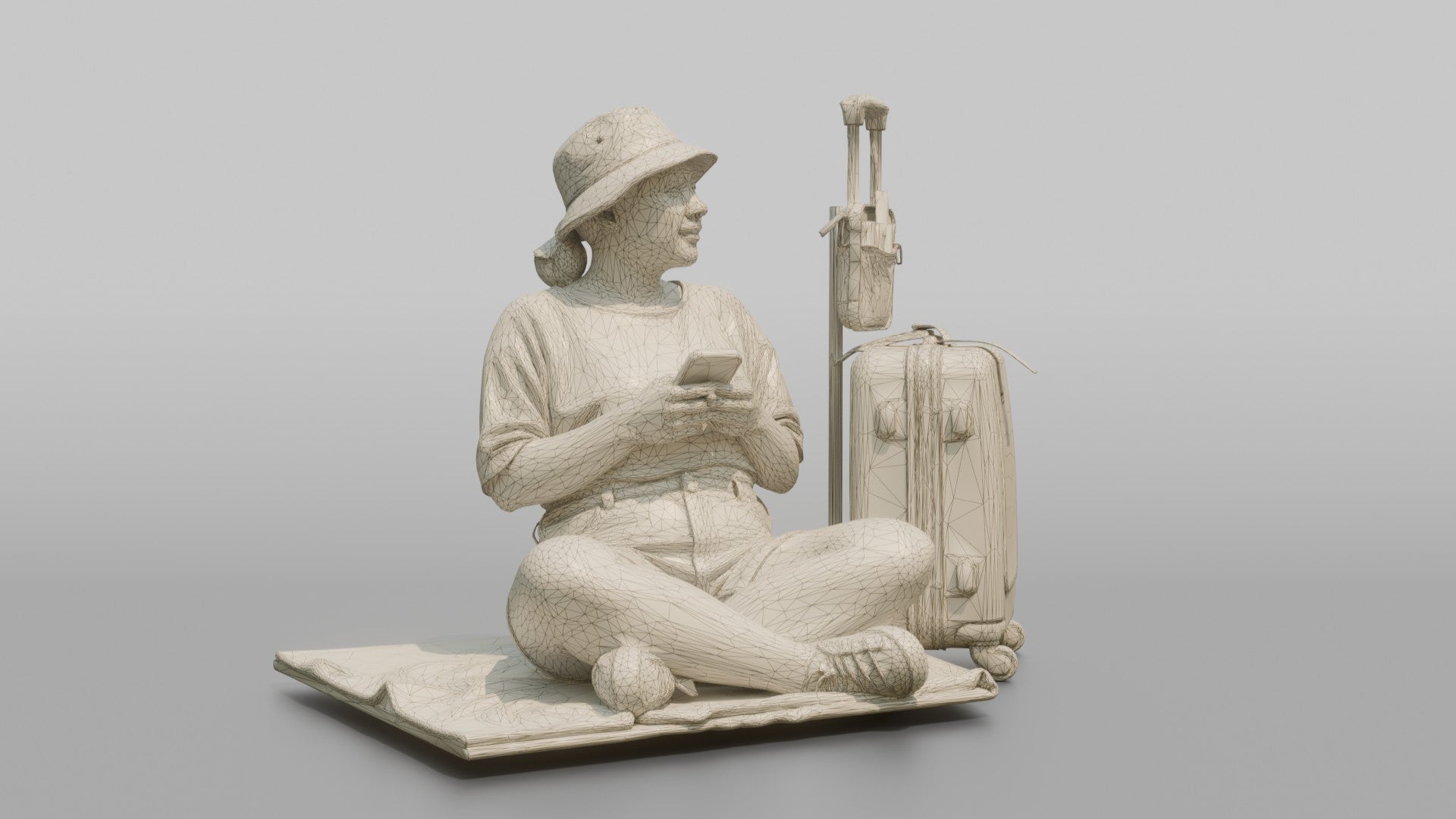 Traveler Sitting And Waiting At The Gate