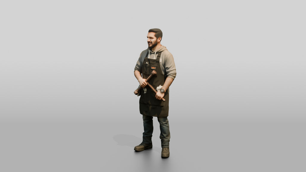 Mechanic Holding a Tire Iron