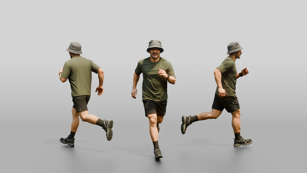 Man Swinging Arms in Beach Jog