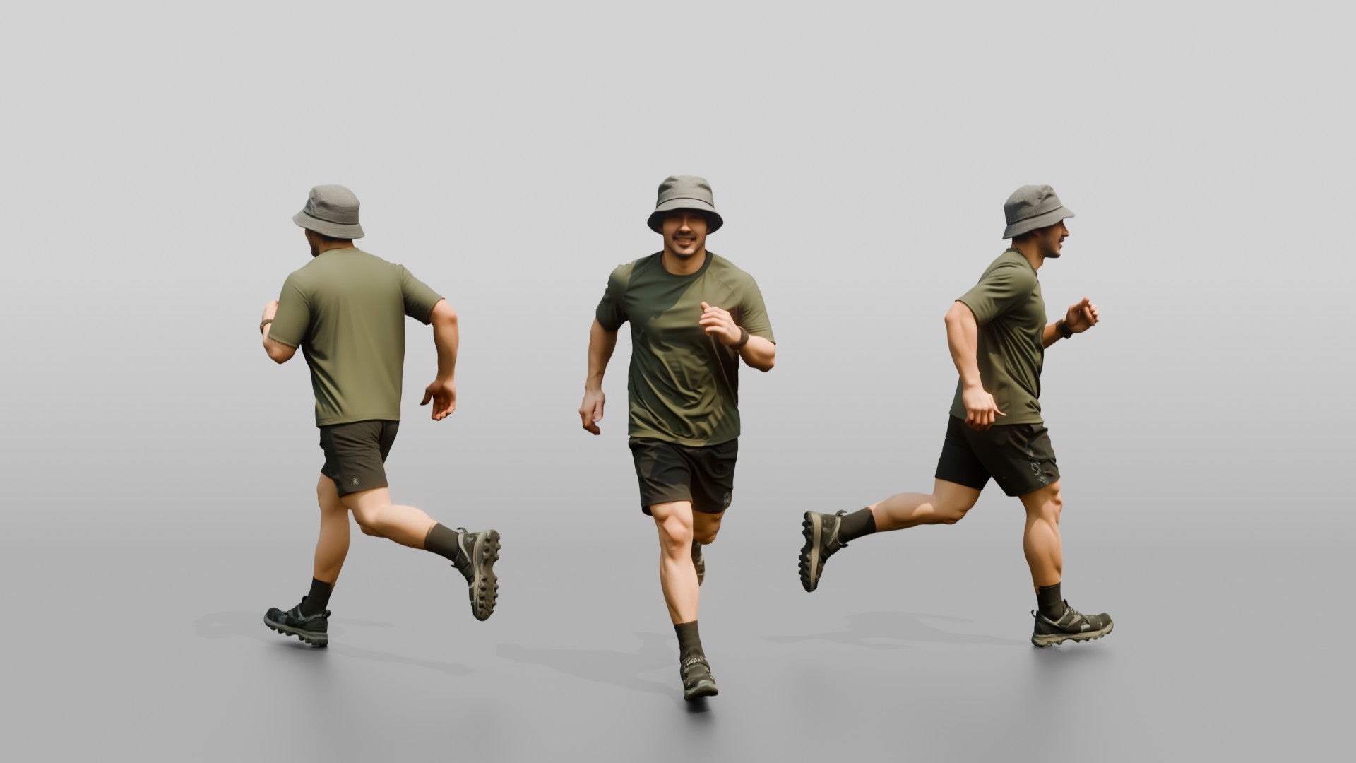 Man Swinging Arms in Beach Jog