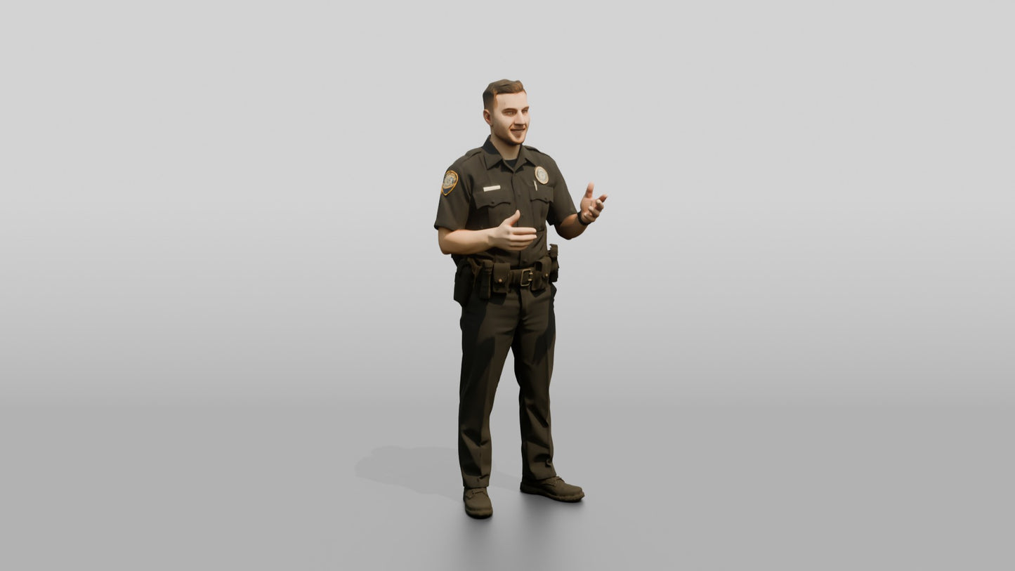 Male Police Officer in Conversation