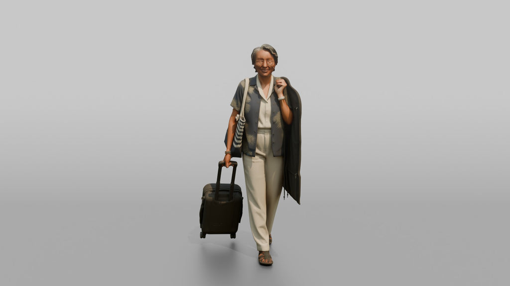 Traveler Carrying A Beach Bag