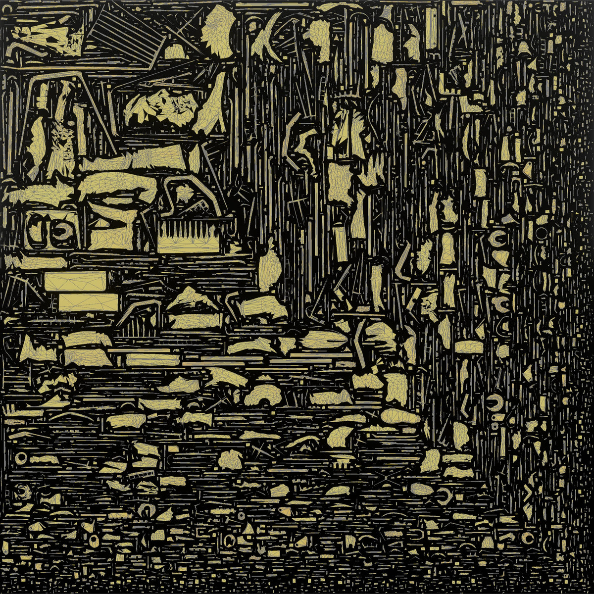 Woman Customer Pushing A Shopping Cart With An Empty Child Seat - UV layout, metallic roughness map