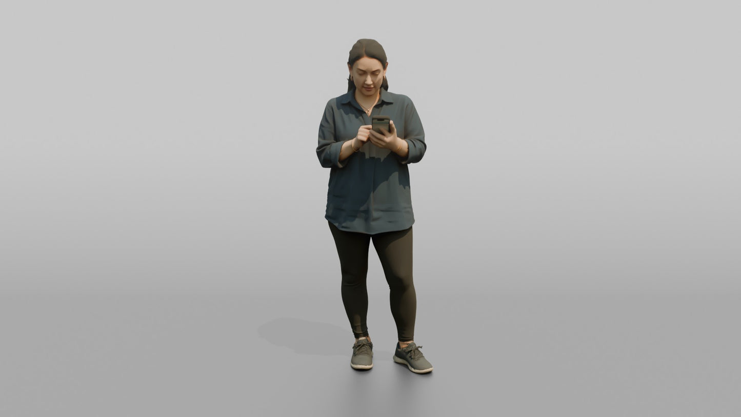 Vacationer Wearing Casual Tunic Shirt And Leggings