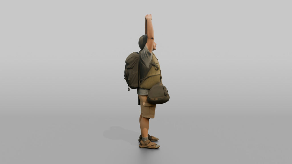 Traveler Stretching After A Long Flight