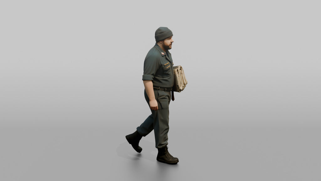 Quartermaster Carrying Navigation Charts Across the Bridge